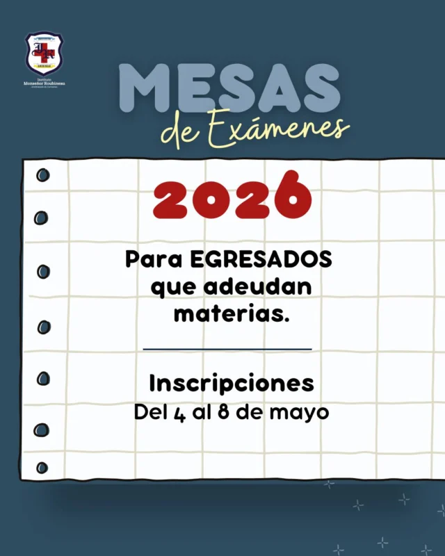 INSCRIPCIONES ABIERTAS

Formulario de inscripción:
👉https://bit.ly/46tUjm4 (Link en Bio).

Para consultas, comunicarse al correo de Secretaría:
👉secretaria@instroubineaui32.edu.ar

#InstitutoRoubineau
#Examenes #Mesas