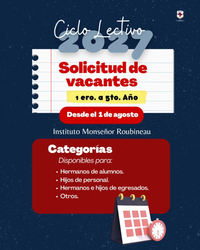 Más información sobre: 
✅ Requisitos 
✅ Formularios 
✅ Fechas 

Ingresando en la nota web: 
👉 https://bit.ly/4wOAXmY (Link en Bio). 

Para consultas, comunicarse al correo de Secretaría:
👉secretaria@instroubineaui32.edu.ar 

#InstitutoRoubineau